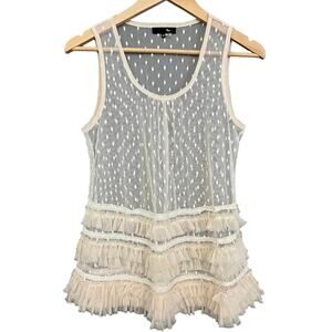 Rye Sheer Cream Sleeveless Blouse